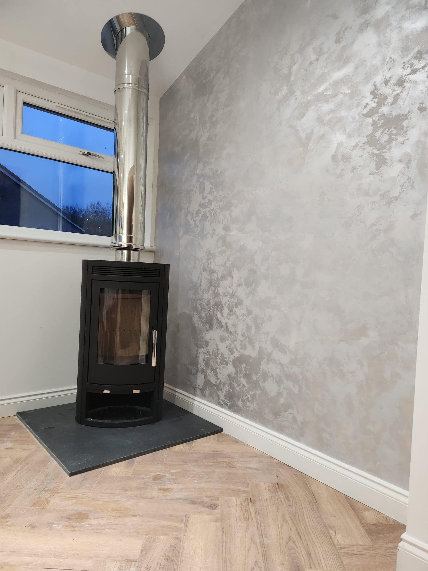 Metallic and Velvet Venetian Fireplace